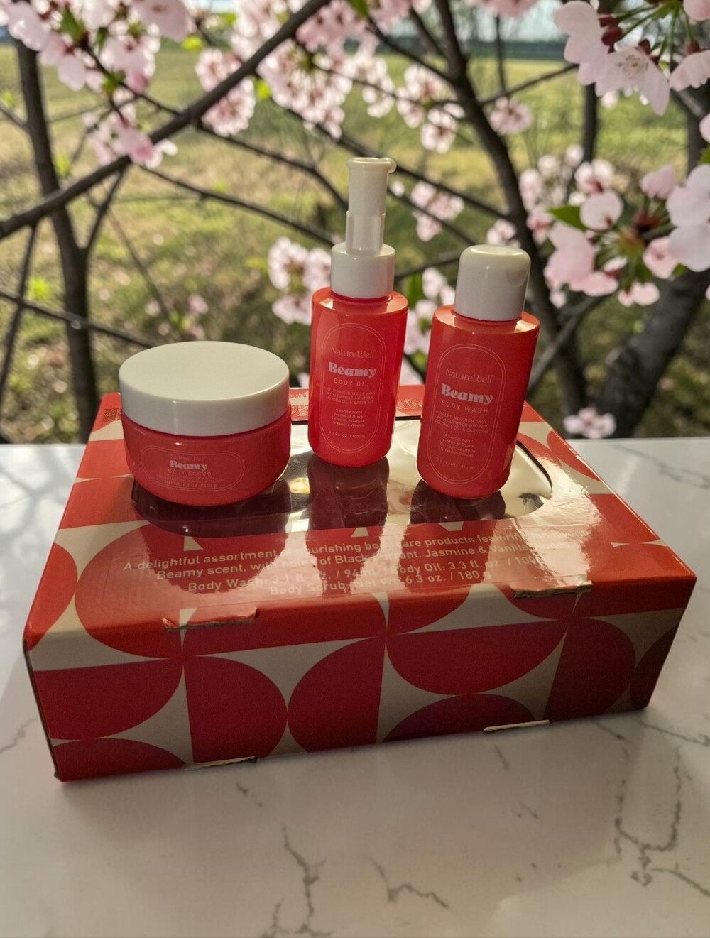Naturewell Beamy Hydrating Skincare Set - Body Oil, Scrub, & Wash